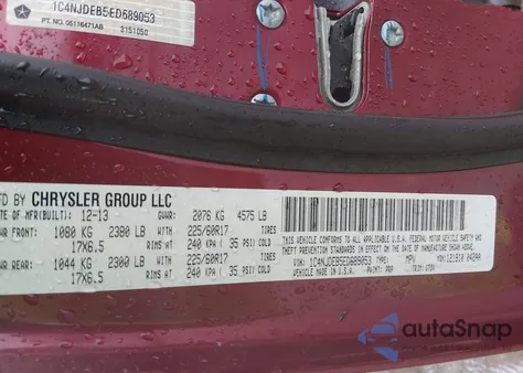 2014 Jeep Compass Latitude from USA, damaged, VIN 1C4NJDEB5ED689053